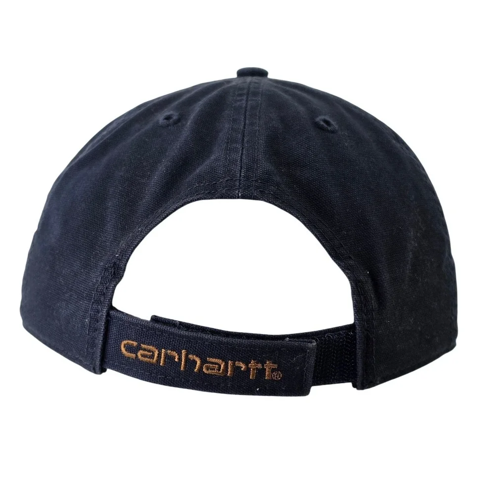 Carhartt Navy Blue Canvas Logo Patch Baseball Hat‎ Adjustable Strapback Cap